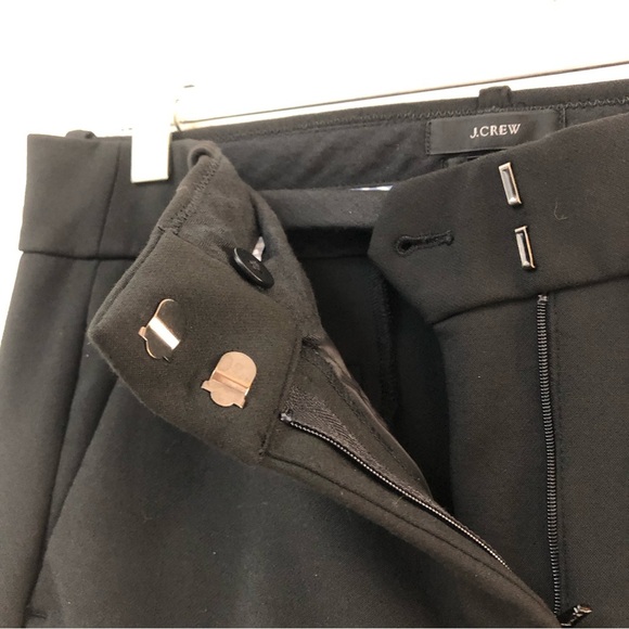 J. Crew Cameron fit Black trouser flat front cropped style faux front pocket 10 - Picture 4 of 7